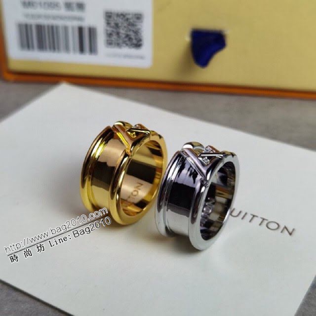 Louis Vuitton新款飾品 路易威登立體字母鑽石戒指 LV男女金色銀色戒指指環  zglv2209